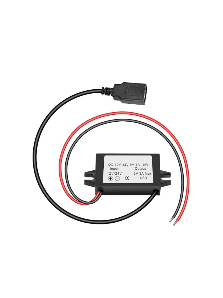 12V - 5V Omvandlare inkl 3m kabel